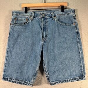 Levis 405‎ Denim Jeans Shorts Mens 36 Blue Lightwash Jorts Bermuda Classic 9"
